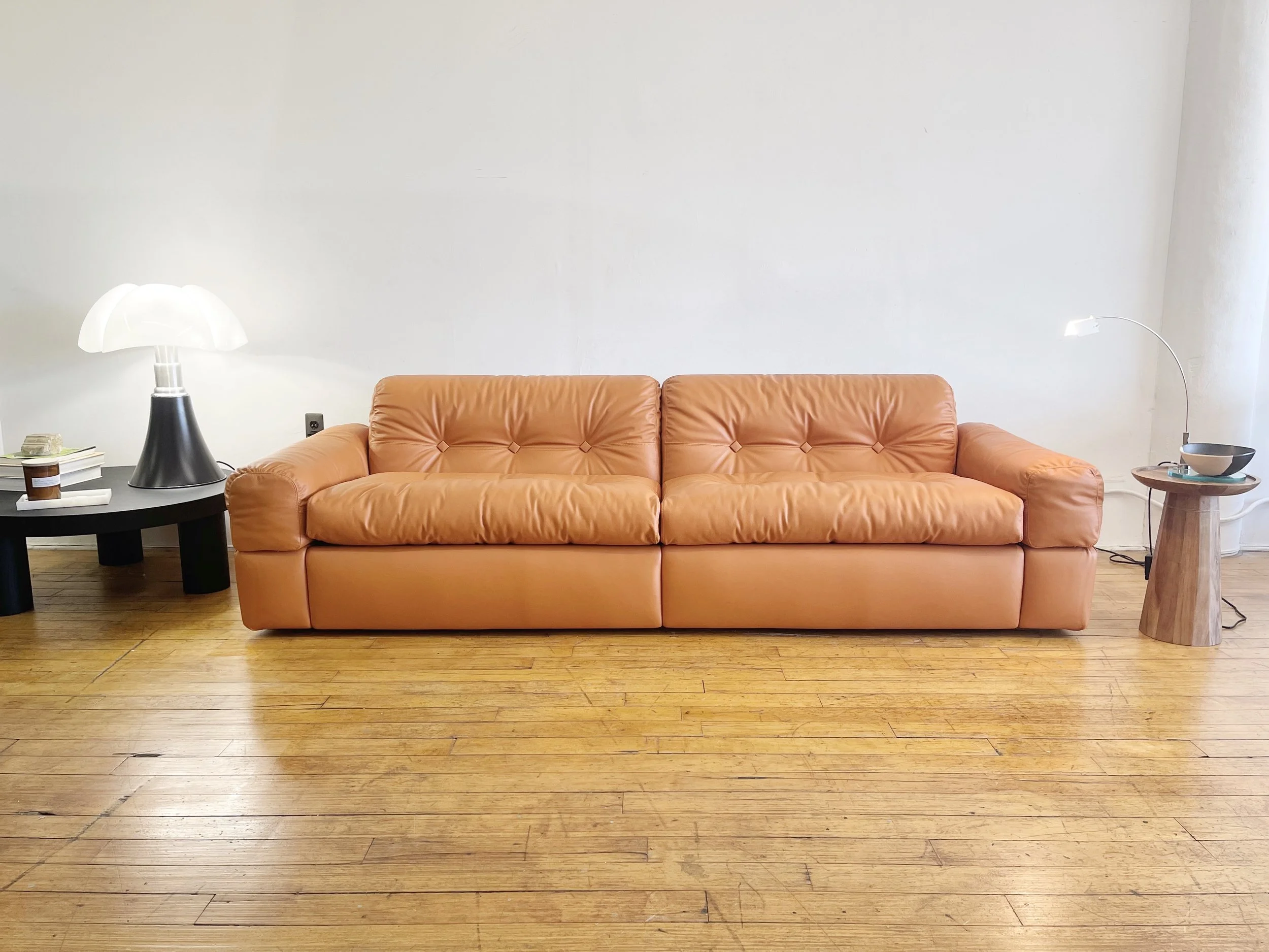 Adriano Piazzesi Sofa, Vintage Piazzassi Sofa Leather